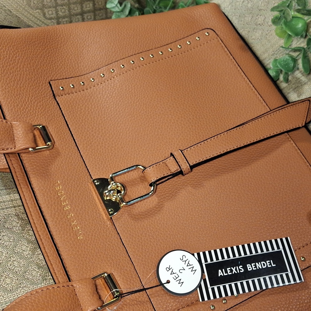 NWT Alexis Bendel Tan Crossbody Satchel Tote Bag - Picture 2 of 13